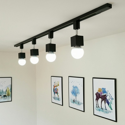 Contemporary Iron Pendant Track Lighting Living Room Dining Room Household Semi Mount Lighting