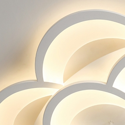 Contemporary Living Room Flower Shaped Flush Light Acrylic LED Semi Flush Ceiling Light