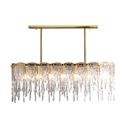 Crystal Chandelier Postmodern Metal LED Hanging Light Fixture in Gold for Dining Room