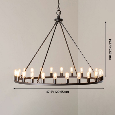 Industrial Style Round Wrought Iron Lighting 47