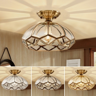 Kitchen Ceiling Lighting Antique Clear Glass Single Head Brass 11
