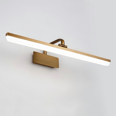 LED Horizontal Vanity Lighting Waterproof Minimalism Metal Bathroom Lighting in Gold