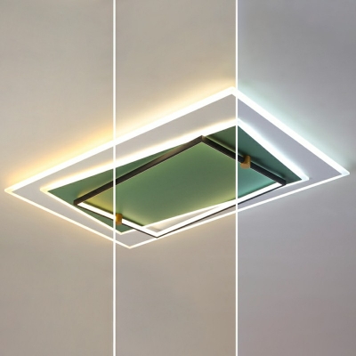Metal Flushmount Light 3 Inchs Height Modern LED Semi Mount Lighting for Bedroom
