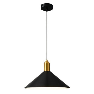 Moden Style Pendant 1 Light Cone Shape 12 Inchs Wide with Metal Shade and 59