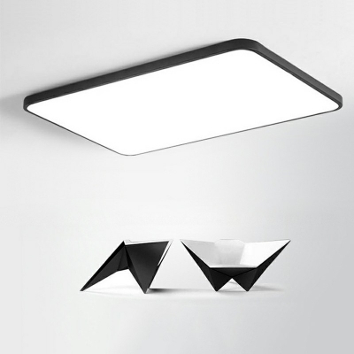 Rectangular LED Ceiling Light Modern Style Flush-Mount Light Fixture with Acrylic Shade