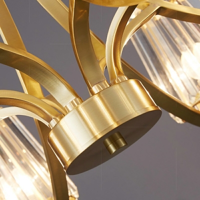 Rustic Chandelier Gold Dining Room Light Fixtures with Milk Glass in 6 Lights