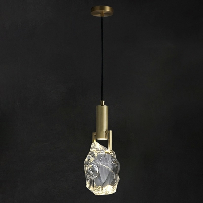 Single-Bulb Clear Crystals Block Hanging Pendant Lights 11
