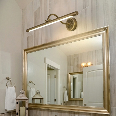 Tube Metal LED Vanity Lamp Minimalist Wall Mounted Mirror Front in Natural Light for Bathroom