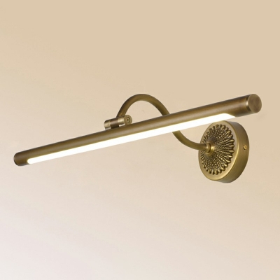 Tube Metal LED Vanity Lamp Minimalist Wall Mounted Mirror Front in Natural Light for Bathroom
