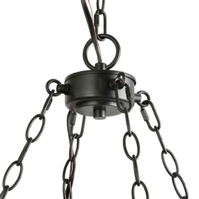 6 Lights Sphere Chandelier Height Adjustable Steel Chain Bedroom Chandelier