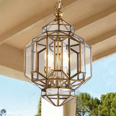 4-Light Birdcage Light Chandelier Cage Modern Industrial Pendant Light Shade in Gold