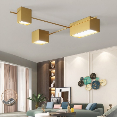 Contemporary Acrylic LED Squared Flush Mount Ceiling Lighting for Living Room