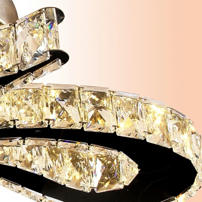Crystal Pendant Celiling Light Modernism LED 24.5 Inchs Length Hanging Ceiling Light in Chrome