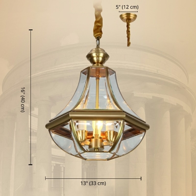 Foyer Chandeliers Three-Light Pendant Cage Lamp Vintage Chandelier With Cage Style Frame,Gold