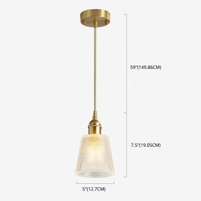Glass Barrel Ceiling Light in Brass Contemporary Pendant Lamp Fixture for Living Room