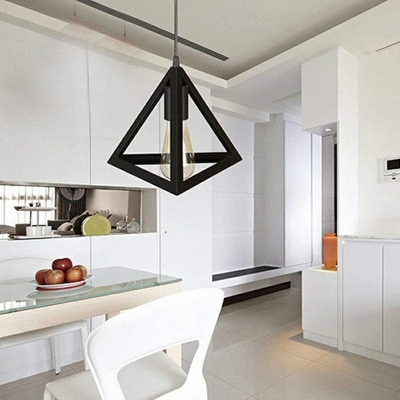 Industrial Style Design Triangle Shade Hanging Light Metal Living Room Pendant Lighting