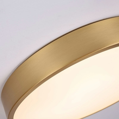Minimalist Style Drum Shape Metal Ceiling Lighting LED Living Room Flush Lamp