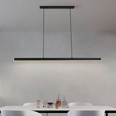Modern Living Room Acrylic Shade Linear Island Light LED 2 Inchs Height Island Fixture