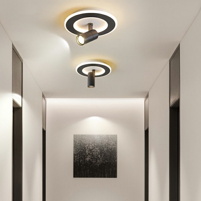 Modern Style 1-Light LED Semi Flush Ceiling Light Acrylic Shade Living Room Light
