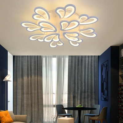 Modern Style Acrylic White LED Indoor Flush Mount Ceiling Light for Living Room