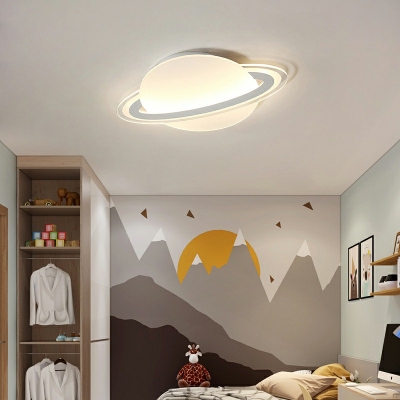 Modern Style Globle Shape White Acrylic Flush Mount Light Spotlight for Boy and Girl Room