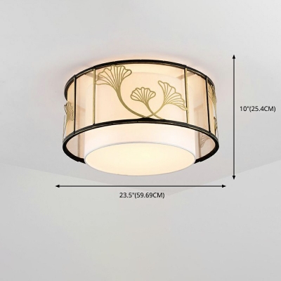 Traditional Style Golden Flush Mount Ceiling Light Vintage 10 Inchs Height for Living Room Bedroom