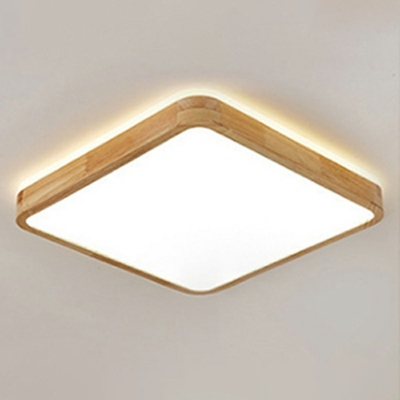 Wood Geometric Flush Mount Light Modernist 2.5