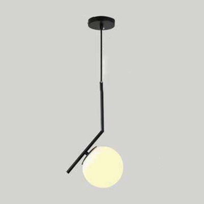 1 Light  Pendant Light for Bedroom Minimalist  Design Hanging Lamp White Glass Shade