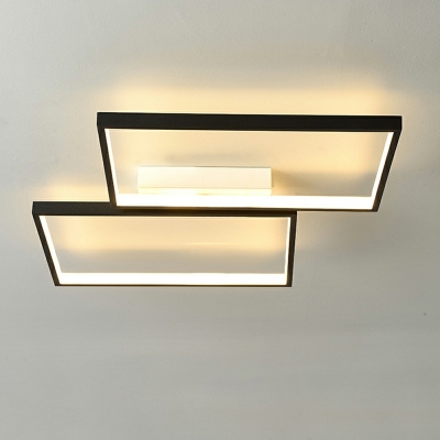 Arcylic 2 Rectangle Shape Flush Light Modern Style Black LED Flush Ceiling Light Fixture for Living Room