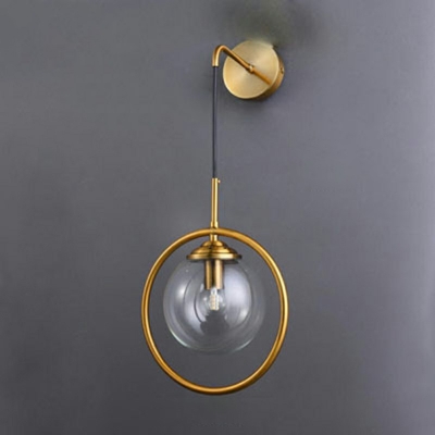 Ball Glass Spherical Sconce Light Contemporary 1 Head Wall Mount Lighting for Study Room