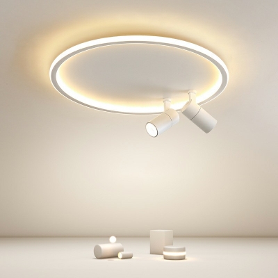 Circle Metal Flush Mount Ceiling Light Modern Style LED Close to Ceiling Lighting