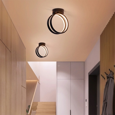 Contemporary Style Ceiling Lighting Silica Gel Bedroom LED Ceiling Mounted Fixture with Double Shade