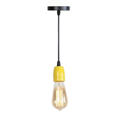 Exposed Bulb Design Hanging Lamp Nordic Ceramics 1-Light Cluster Pendant for Dining Room