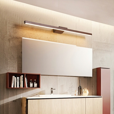 Linear Vanity Mirror Lights Modern Style Arcylic LED Vanity Sconce in Coffee for Bathroom
