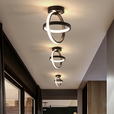 Metal Ceiling Mount Creative Modern Ceiling Light with 2 LED Lights Acrylic Shade Semi Flush for Bedroom