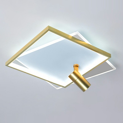 Minimalism Simplicity 1-Light Acrylic Semi Flush Mount Square LED Ceiling Light for Hallway