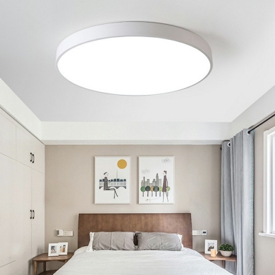 Minimalist LED Ceiling Lamp LED Metal Round Flush Mount Ceiling Light White Light with Arcylic Shade for Kid's Room