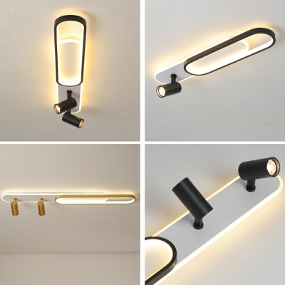 Modern Acrylic Oblong LED Ceiling Light Concise Style Wrought Iron Ceiling Fixture for Cloakroom