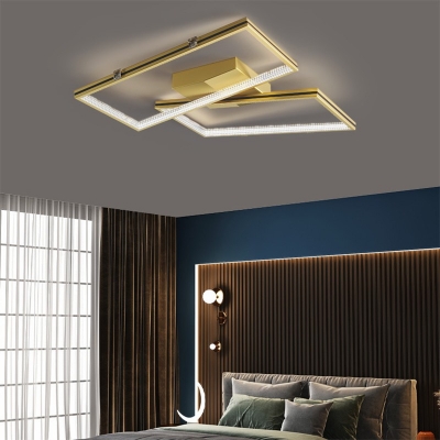 Modern Simplicity Rectangle Semi Flush Light Fixtures Acrylic Ceiling Flush Mount Lights