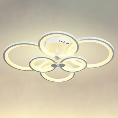 Modern Style Acrylic Circular Shade LED Flush Mount Ceiling Fixture for Living Room