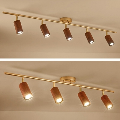 Modern Style Solid Wood Track Lighting Kits Surface Mounted Dining Room Living Room