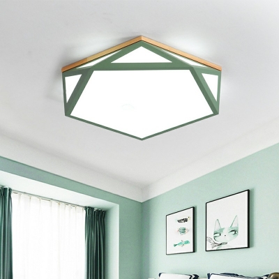 Nordic Stylish LED Ceiling Lamp in Warm/White Hexagonal Acrylic Geometric Shaped for Girls Boys Bedroom