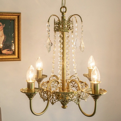 Post-Modern 5 Light Metal Chandelier Gold Pendant Light for Living Room