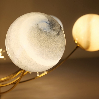 Postmodern Planet Theme Ceiling Light Globe Glass Shade Lighting Fixture for Children Room