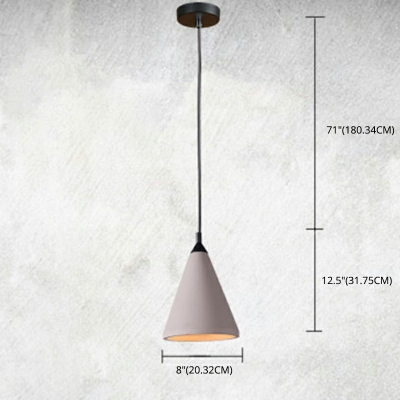 Single Light Cone Shade Pendant Light Cement Hanging Lamp for Hallway Stair