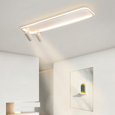 3-Lights LED Semi Flush Ceiling Light Rectangular Acrylic Flush Mount for Commercial Store