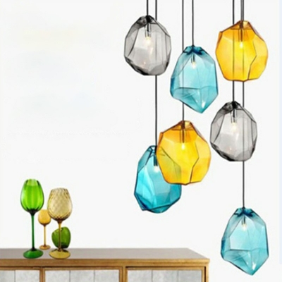 Adjustable 1 Head Unique Shape Pendant Lamp Modernism Glass Drop Ceiling Lighting