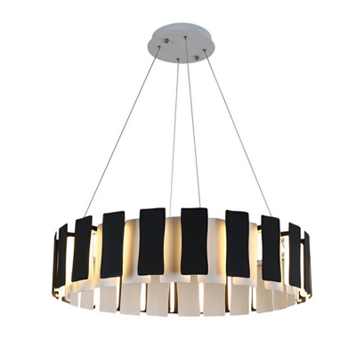 Black Metallic Round Hanging Light Modern Fashion LED Indoor Lighting Fixture for Restaurant