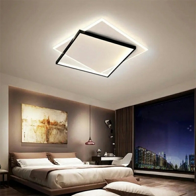 Contemporary Style Ceiling Lighting Black-White Acrylic Bedroom LED Ceiling Mounted Fixture