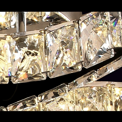Crystal Pendant Celiling Light Modernism LED 24.5 Inchs Length Hanging Ceiling Light in Chrome